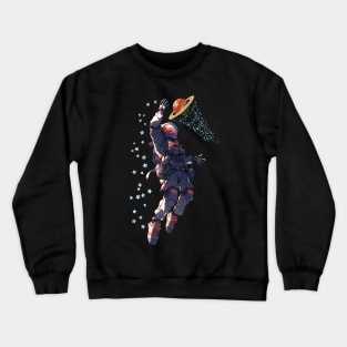 astronaut plays basketball Crewneck Sweatshirt